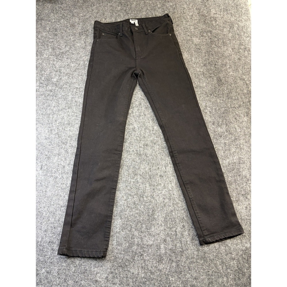DKNY Black Jeans Size 14 Straight Leg Dark Wash Denim Pants Women's